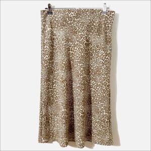Rachel Zoe Giraffe🦒 Print Midi Skirt Elastic Waist A-Line Unlined Pull On Style